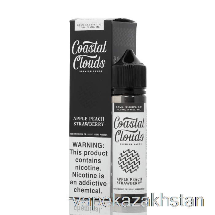 Vape Kazakhstan Apple Peach Strawberry - Coastal Clouds Co. - 60mL 0mg